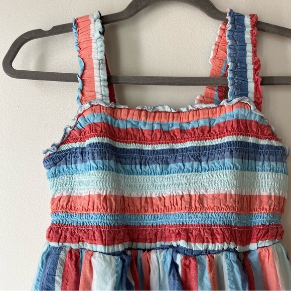 Cat & Jack Girls Striped Sundress 10/12 | Multicolor Smocked Cotton Summer Dress - Picture 2 of 7